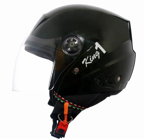Rotomac Iron Black Open Face ISI Motorbike Helmet