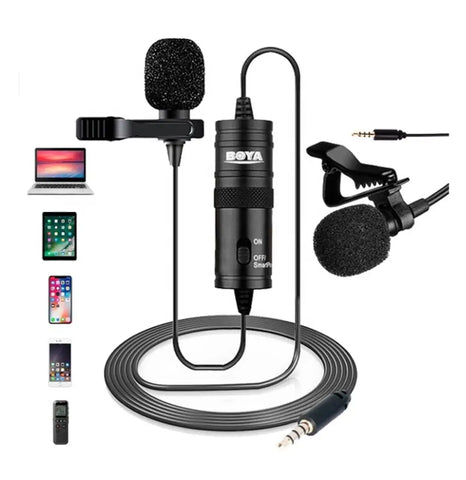 3.5mm Electret Condenser Microphone with 1/4 Adapter for Smartphones, DSLR, Camcorders Microphone
