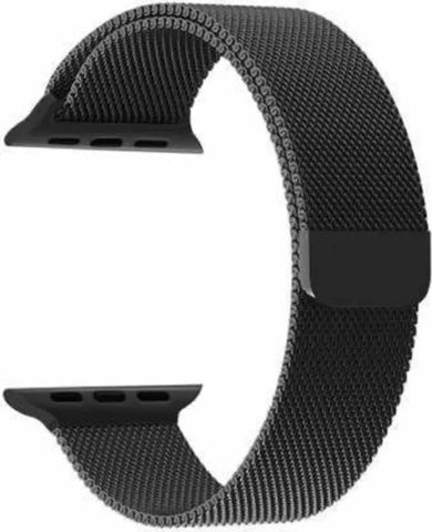 eHIKPLUS Apple Watch Milanese Loop Stainless Steel Magnetic Strap for Apple iWatch 44mm Series 7,6,5,4,3,2 SE - Black