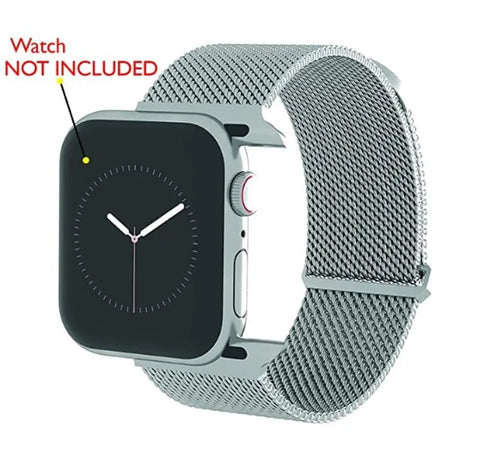 eHIKPLUS Apple Watch Milanese Loop Stainless Steel Magnetic Strap for Apple iWatch 44mm Series 7,6,5,4,3,2 SE - Silver