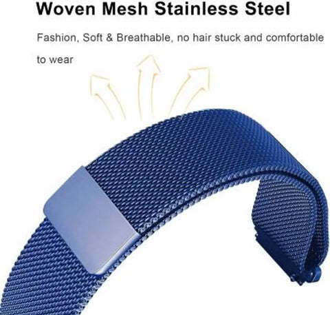 eHIKPLUS Apple Watch Milanese Loop Stainless Steel Magnetic Strap for Apple iWatch 44mm Series 7,6,5,4,3,2 SE - Blue