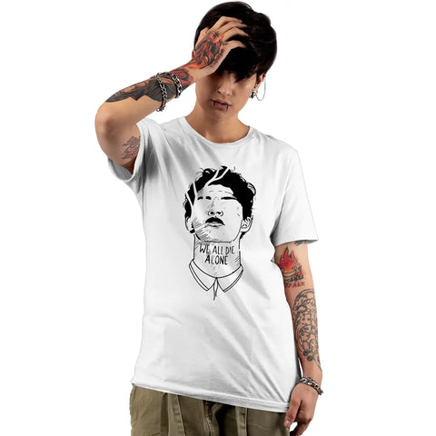 Trendy Cotton Round Neck Half Sleeve WeAll White T-shirt For Women