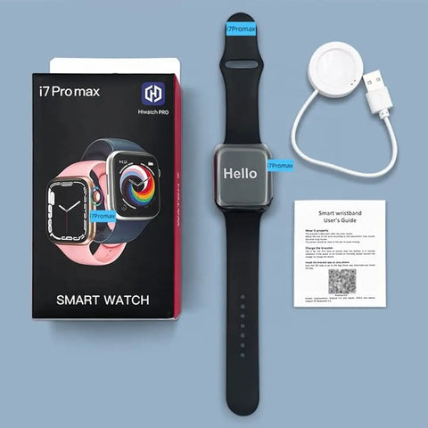 NEW I7 PRO MAX FULL SCREEN SMART WATCH SERIES 7 Smartwatch  (Black Strap, 44 MM)