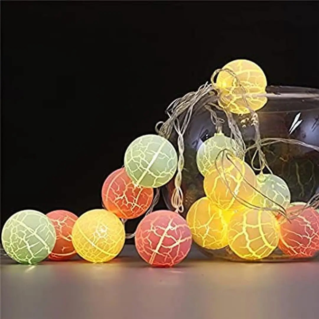 Stylish Crack Pastel Ball String Lights for Baby Kids Room Birthday Home Decoration (Crack Ball String)