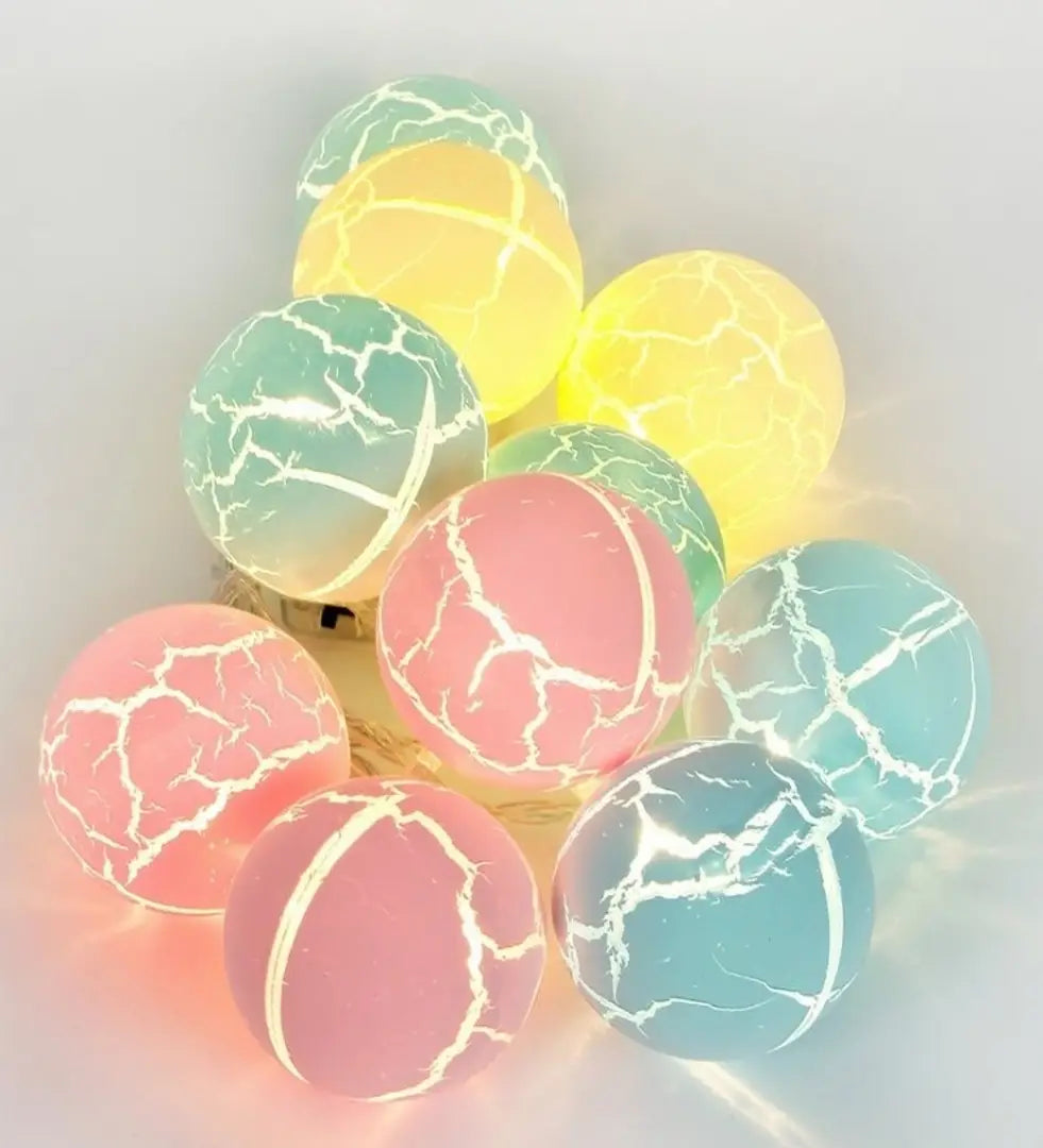 Stylish Crack Pastel Ball String Lights for Baby Kids Room Birthday Home Decoration (Crack Ball String)