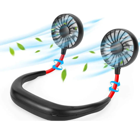 Hand Free Personal Fan,Wearable Neckband Fan USB Rechargeable