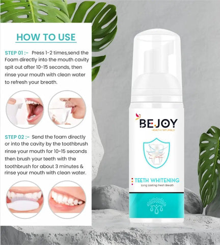 Teeth Whitening Foam Toothpaste Cleaning Gums Freshen Breath 60ml
