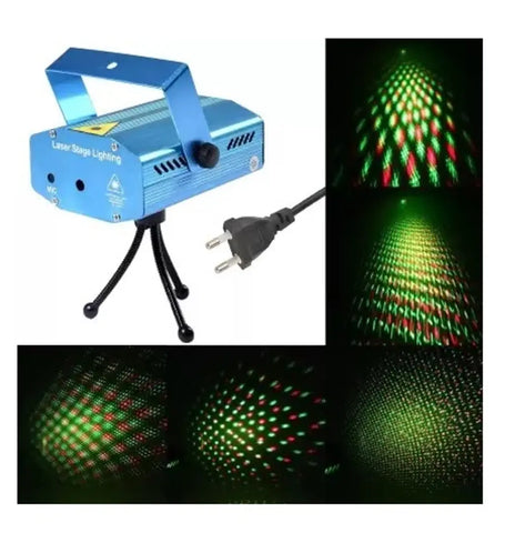 Mini LED DJ Disco Light 12 Design Modes Stage Sound Activated Laser Lights Projector (12 Design Mode)