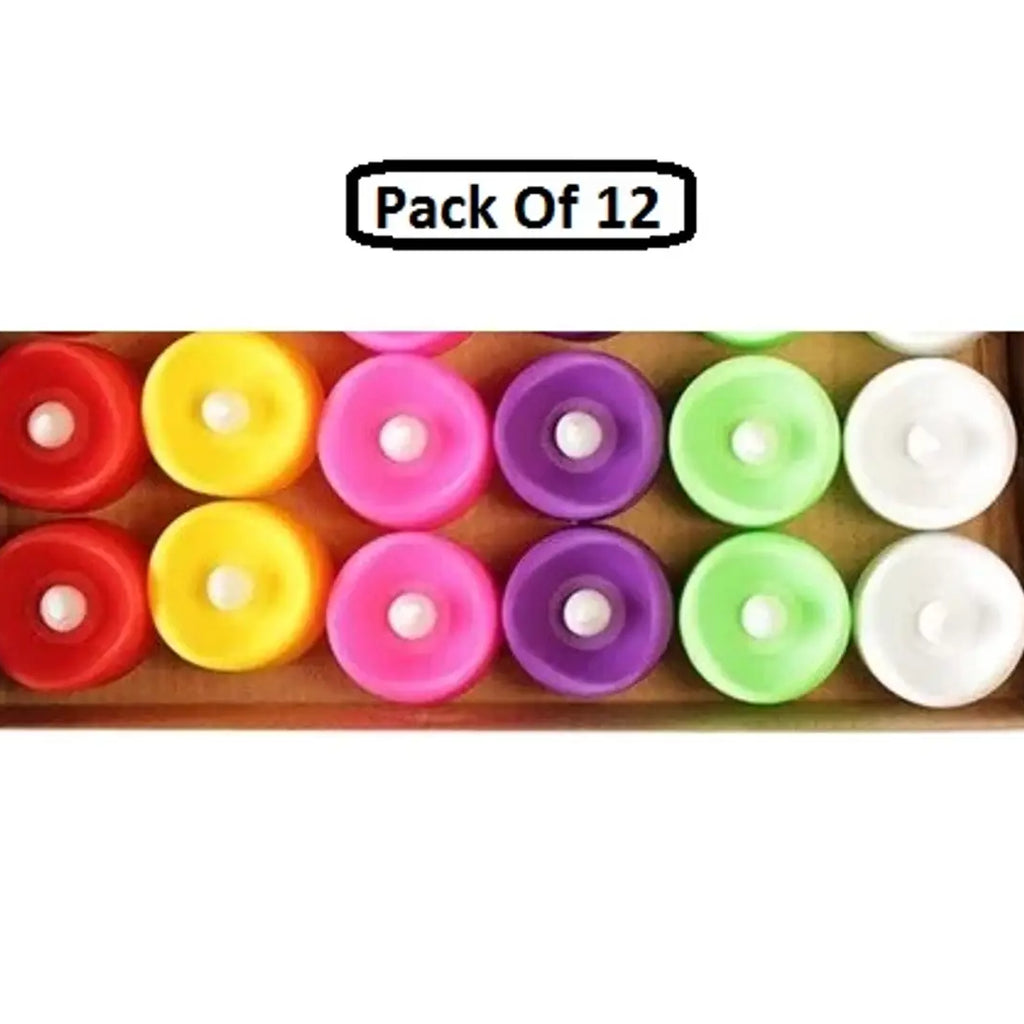 Stylish 12 PCs LED Tea Lights Candles Flameless Tealight Candle L(Battery Changeable)(Long Life Useable)