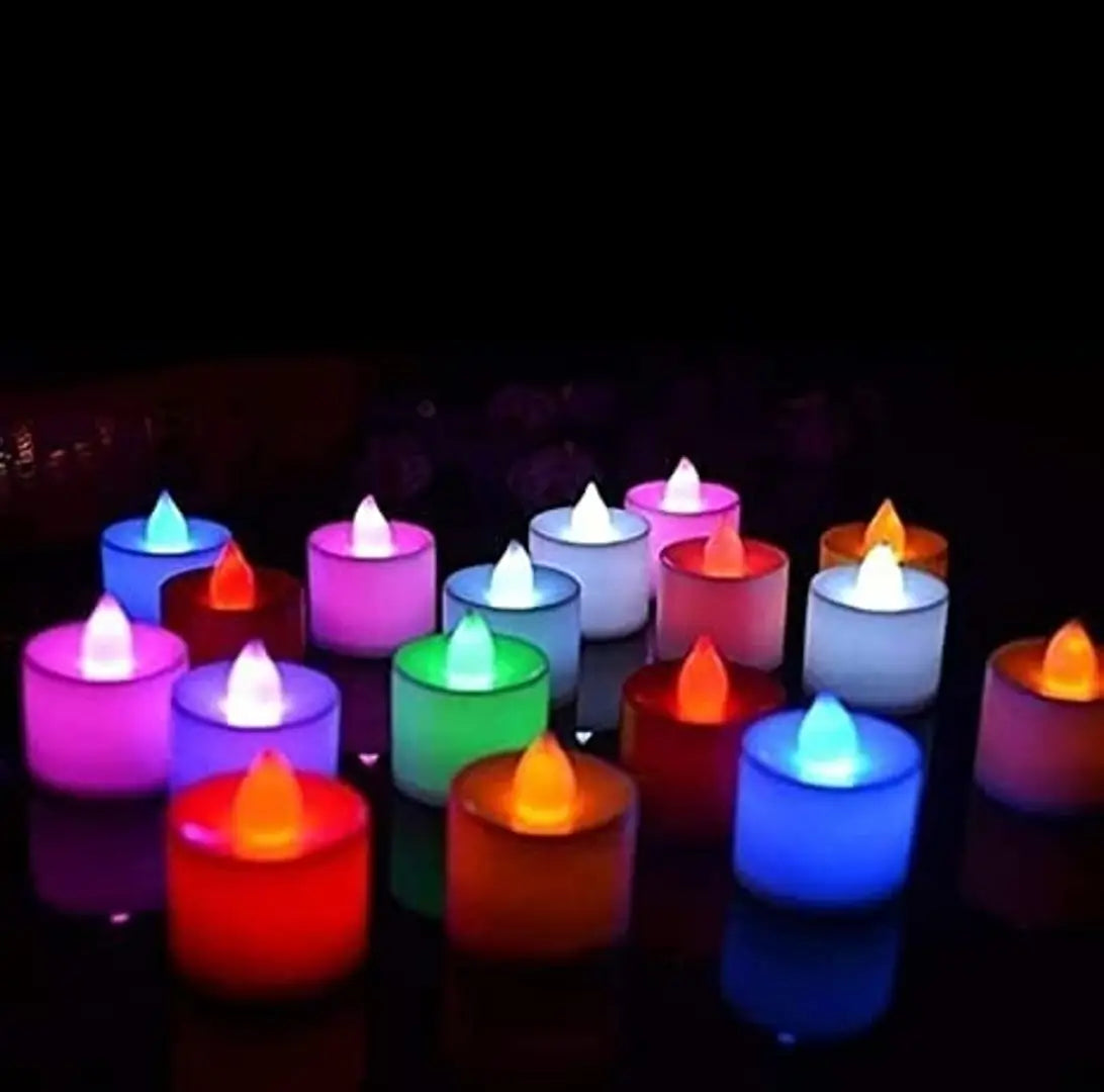 Stylish 12 PCs LED Tea Lights Candles Flameless Tealight Candle L(Battery Changeable)(Long Life Useable)