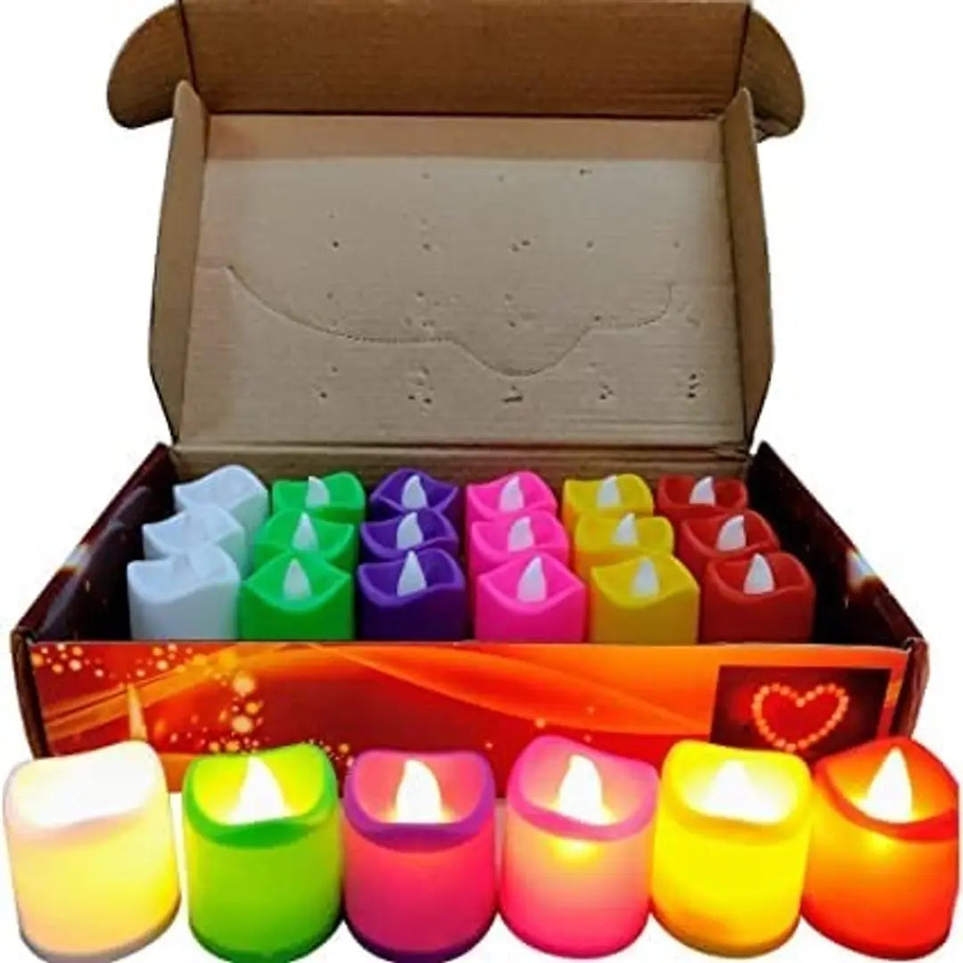 Stylish 12 PCs LED Tea Lights Candles Flameless Tealight Candle L(Battery Changeable)(Long Life Useable)