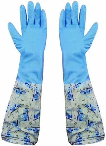 Reusable Rubber Latex Pvc Flock lined Hand Gloves For Kitchen L