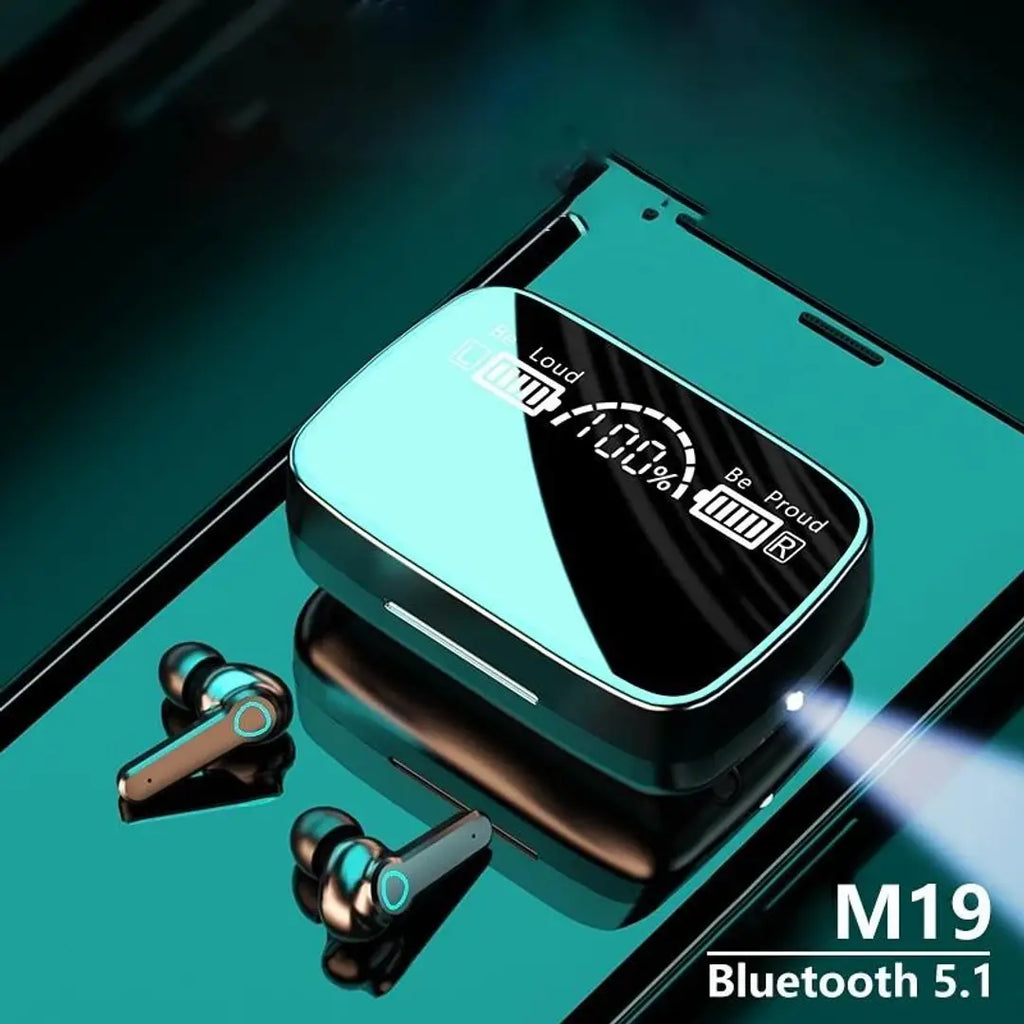 M19 TWS Bluetooth 5.0 Wireless Earbuds Touch Waterproof IP7X LED Digital Display Bluetooth Headset