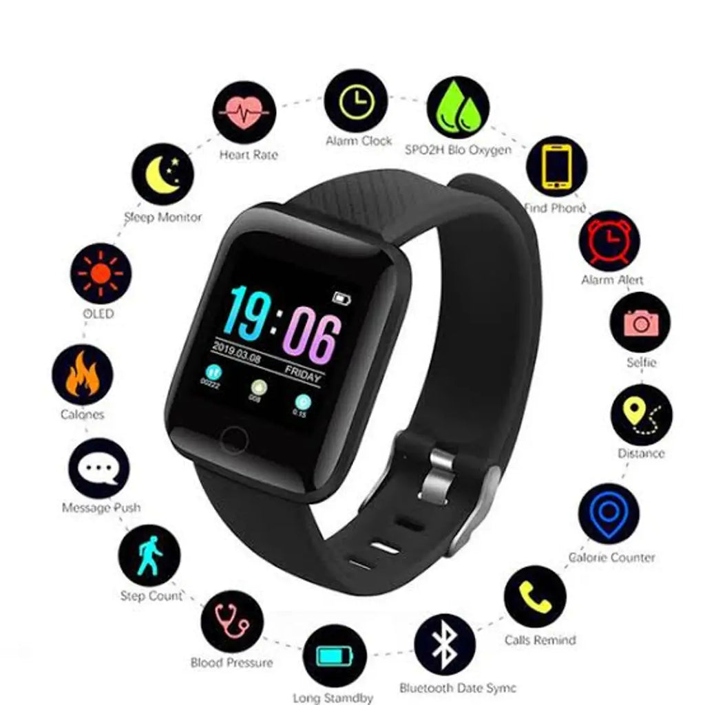 Smart Watch D116 for Xiaomi Mi Note 9 Smart Watch Bluetooth SmartWatch with Activity Tracker, Heart Rate Sensor, Sleep Monitor and Basic Functionality for All Boys  Girls