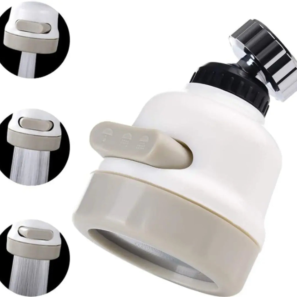 Water Faucet, 360 Degree Rotating Water-Saving Sprinkler, Faucet Aerator, 2-Gear Adjustable Head Nozzle, Water Sprayer, Shower for Kitchen Tap, ABS Plastic, Gray (Plastic)