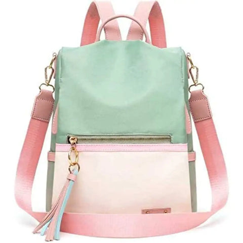 Diving Deep Cute Style Female Student Waterproof Anti Thief School Backpack 10 L Backpack (Green, Pink)