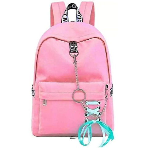 Diving Deep PU Leather Stylish School Bag for Girls 10 L Backpack (Pink)