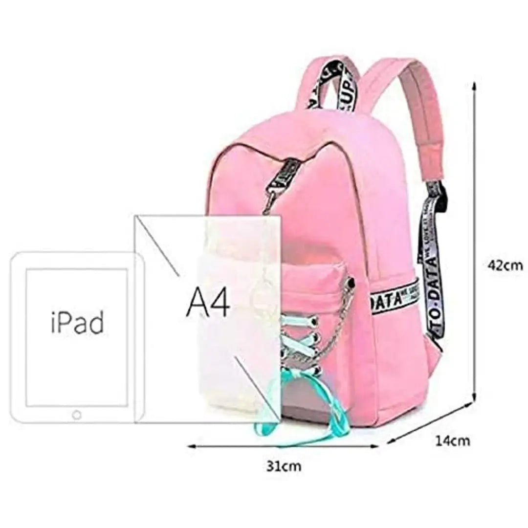 Diving Deep PU Leather Stylish School Bag for Girls 10 L Backpack (Pink)