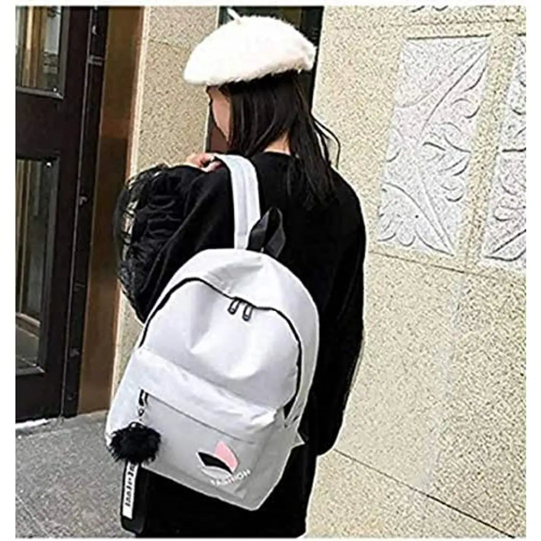 Diving Deep Classical Backpack for Women Nylon Child School Bag Special Use for Picnic (White)