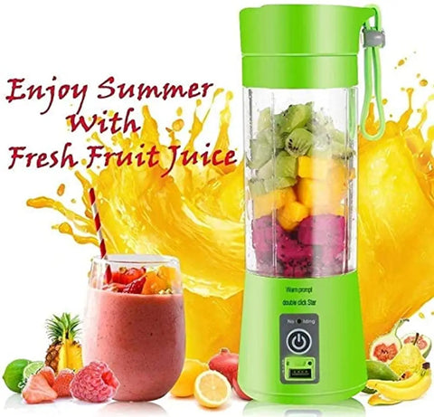 Stainless Steel 6 Blade Portable USB Juicer Mixer Fruit  Vegetable Juicer 2000 Juicer (1 Jar, Multicolor)