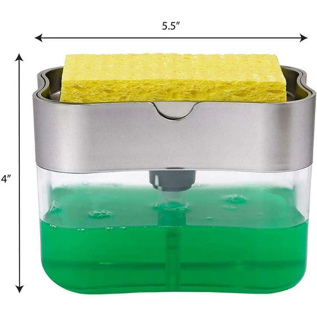 Dishwash Liquid Pump + Sink Corner | Liquid Press Pump Dispenser  Sponge with Creative Useful Multipurpose Must Have Corner Sink Wash Basin Storage Sink Sponge Holder