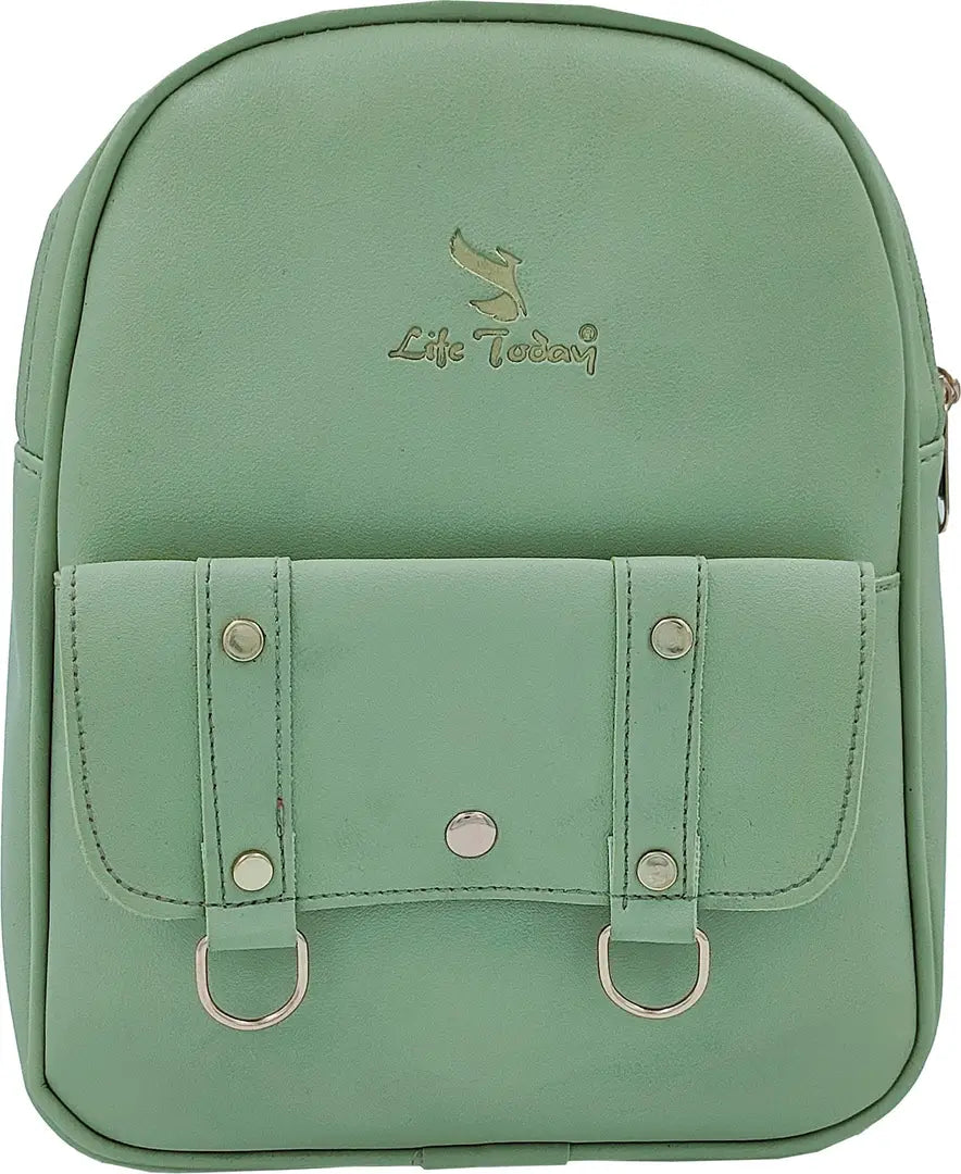 Durable Self Pattern Green Backpacks For Multipurpose Uses