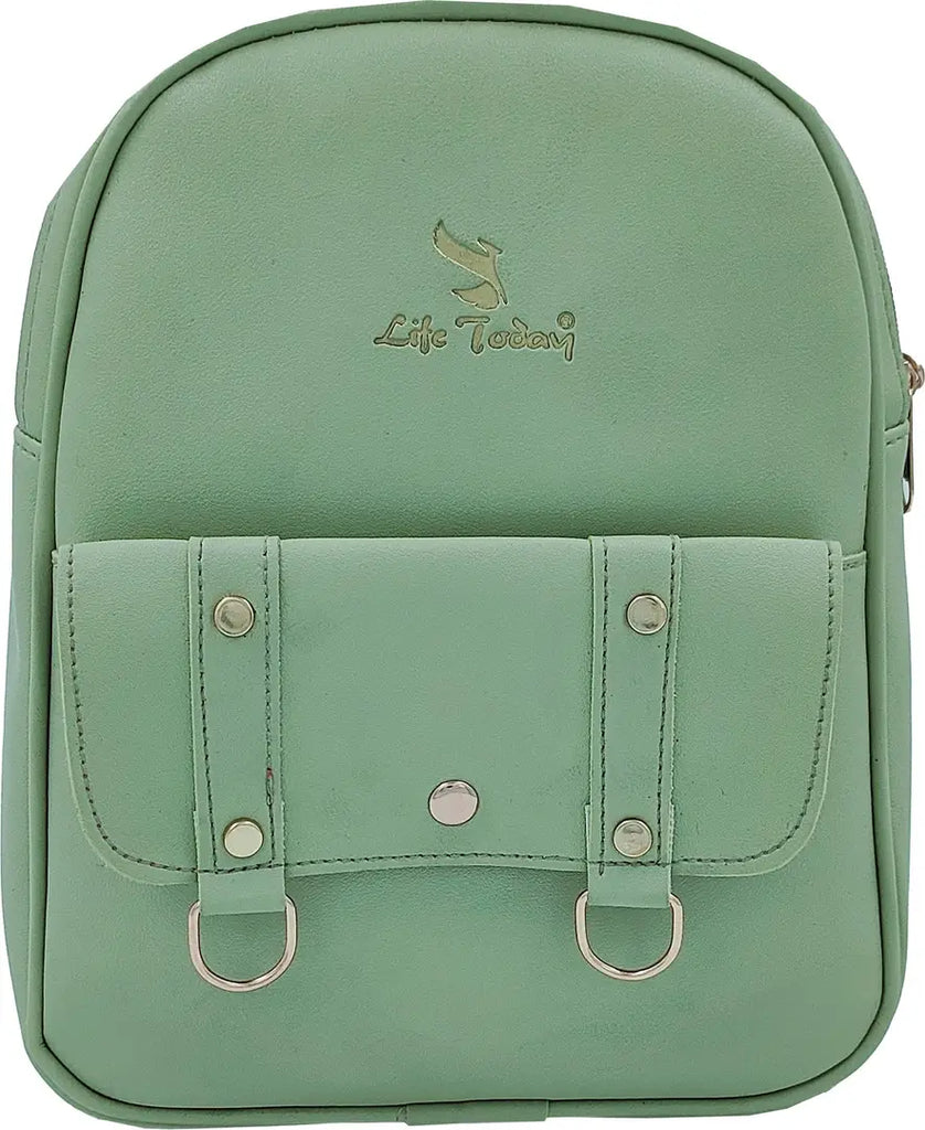 Durable Self Pattern Green Backpacks For Multipurpose Uses
