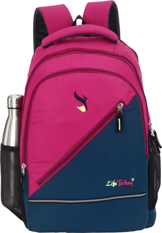 Durable Self Pattern Navy Blue Backpacks For Multipurpose Uses