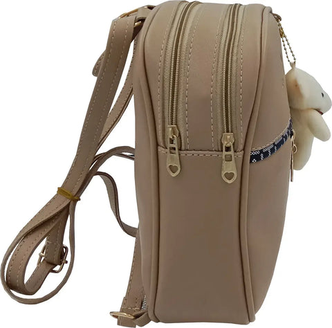 Durable Self Pattern Beige Backpacks For Multipurpose Uses