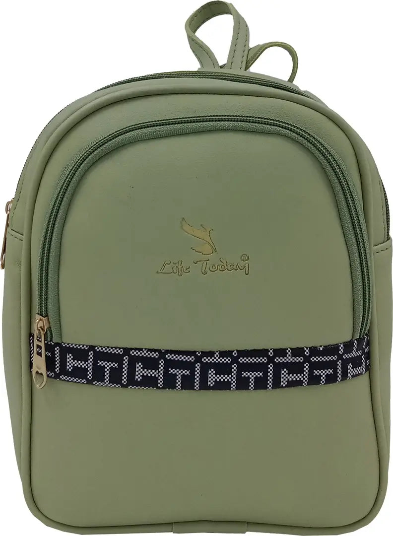 Durable Self Pattern Green Backpacks For Multipurpose Uses