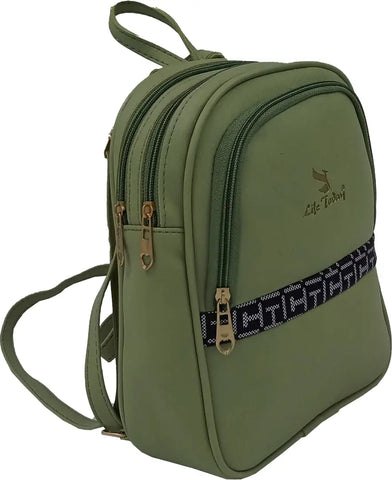 Durable Self Pattern Green Backpacks For Multipurpose Uses