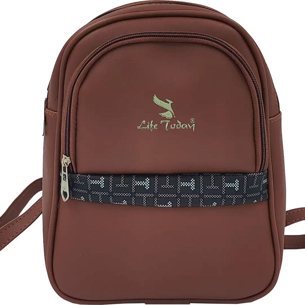 Durable Self Pattern Tan Backpacks For Multipurpose Uses