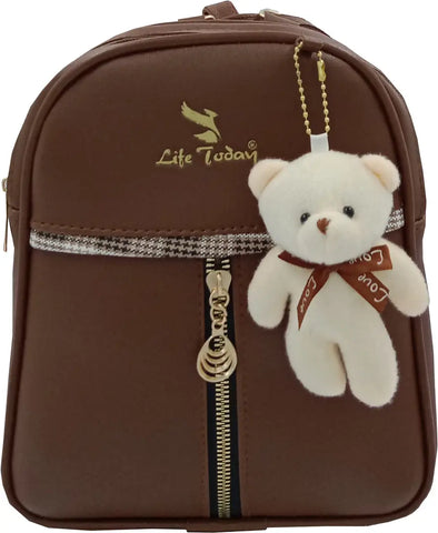 Durable Self Pattern Brown Backpacks For Multipurpose Uses