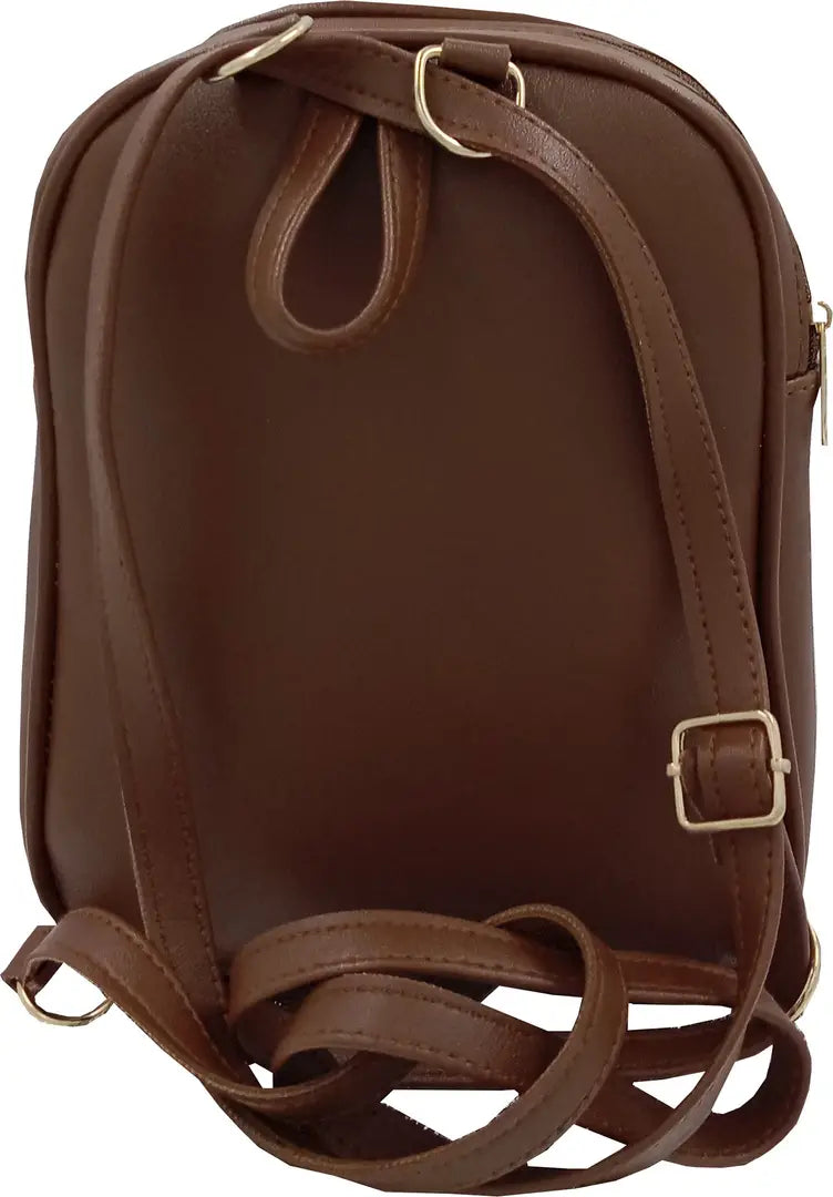 Durable Self Pattern Brown Backpacks For Multipurpose Uses