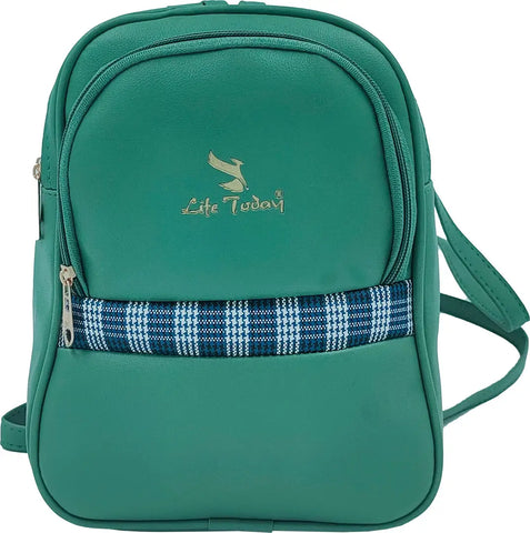 Durable Self Pattern Green Backpacks For Multipurpose Uses