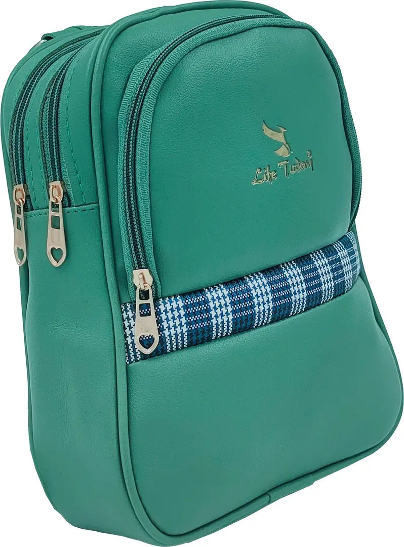 Durable Self Pattern Green Backpacks For Multipurpose Uses