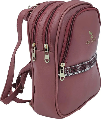 Durable Self Pattern Maroon Backpacks For Multipurpose Uses