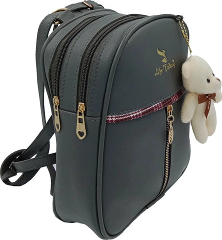 Durable Self Pattern Grey Backpacks For Multipurpose Uses