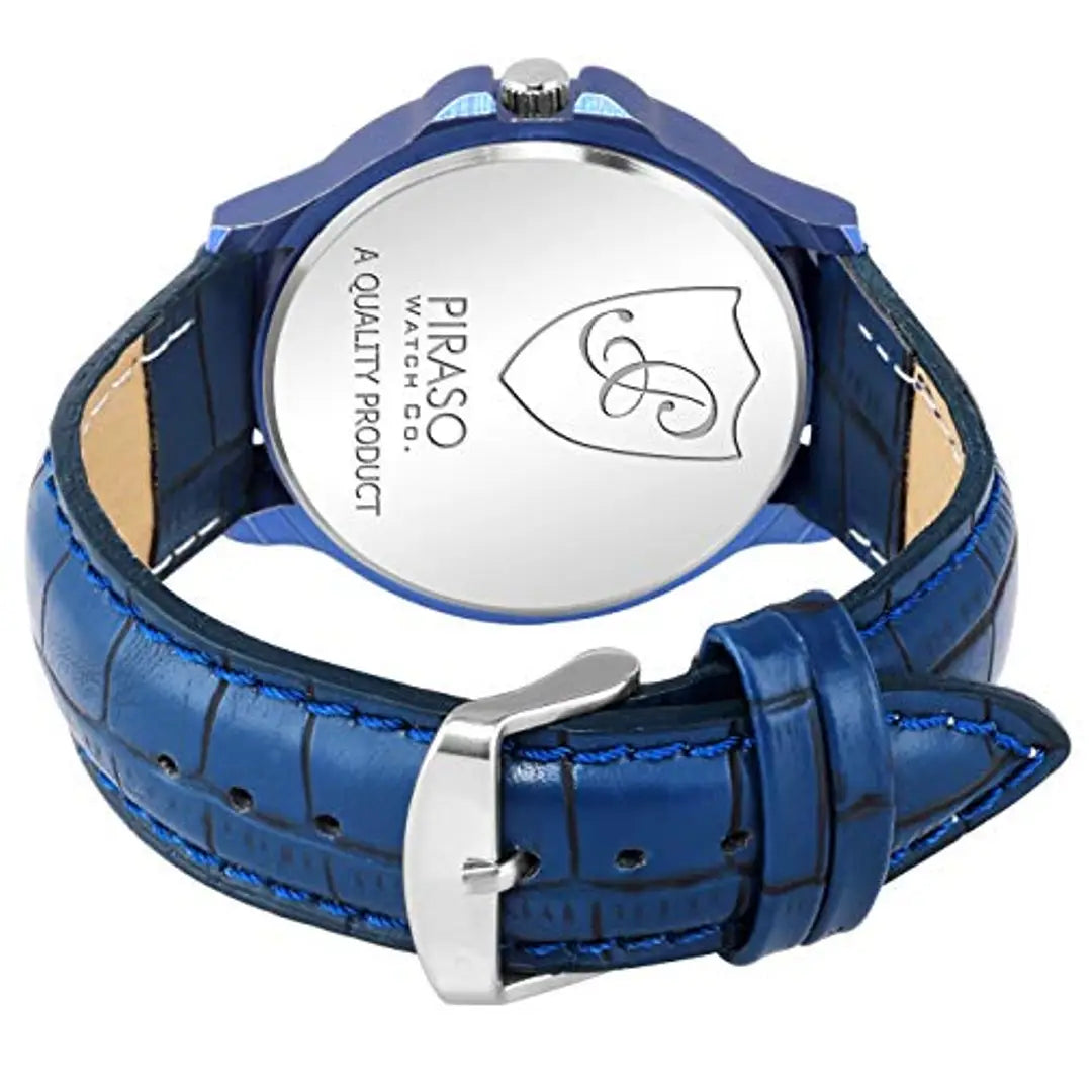 PIRASO Analog Day and Date Dark Blue Watch for Men