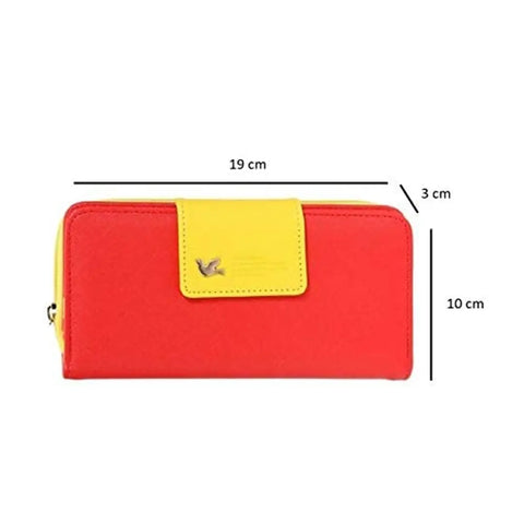 SYGA PU Leather Multipurpose Women Hand Clutch,Card Holder_Red