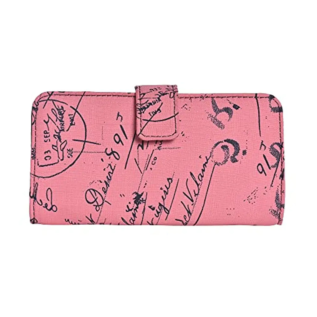 Style Bite Pink Wallet for Women | Tribal Ethnic Pattern Multicolored Faux Leather Women's Wallet |Purses for Girls | Two fold Women's Wallet | 12 Card Slots (Pink)