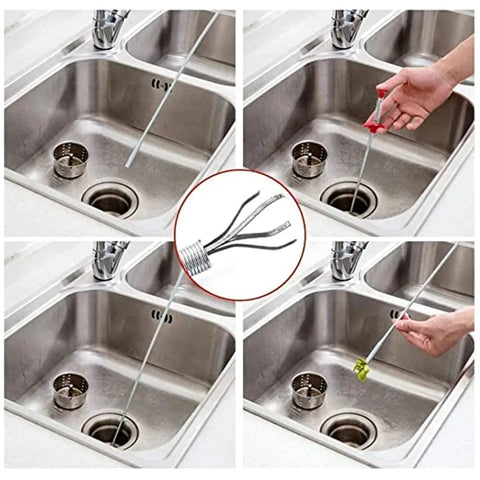 Drain Pipe Sewer Sink Cleaning Spring Stick for Tub Dredge Remover, Clog Remover, Hair Catching Cleaning Tool