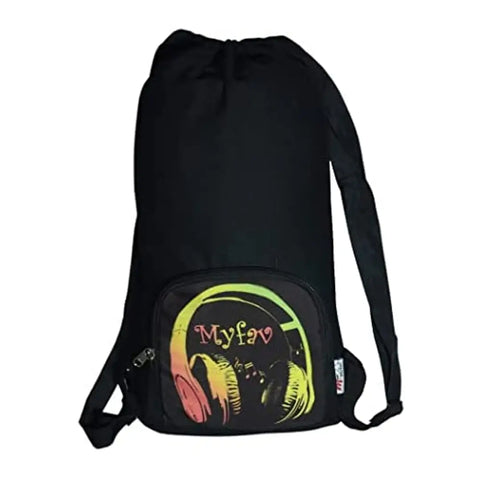 Benicia Music Print Cotton Canvas Tution Backpack / Exam Bag For Boys / Girls