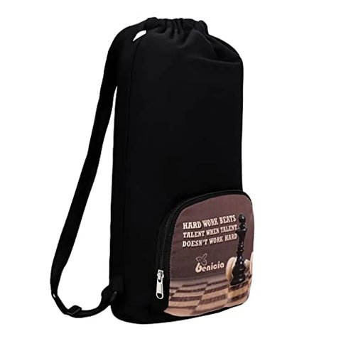 Benicia Chess Quote Print Cotton Canvas Sports Backpack / Exam Bag For Boys / Girls