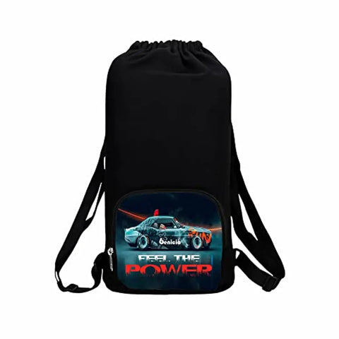 Benicia Race Car Print Cotton Canvas Tution Backpack / Exam Bag For Boys / Girls
