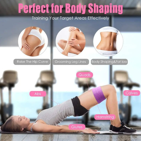 Set of 3 Fabric Elastic Resistance Exercise Loop Workout Bands for Legs Hip Butt Home Fitness for Men  Women