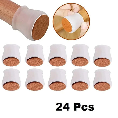 Silicone Chair Leg Floor Protectors ndash; 4 Pcs | Rubber Chair Leg Caps Furniture Protector to Prevent Scratches, Reduce Noise, Anti-Slip | Furniture Leg Covers for Chair.24 Pcs