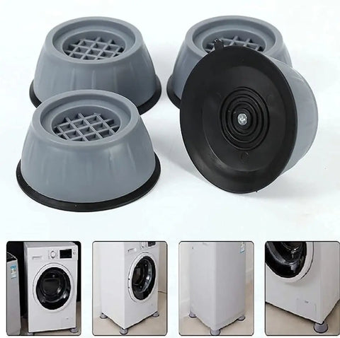 Washer Dryer Anti Vibration Pads with Suction Cup Feet, Fridge Washing Machine Leveling Feet Anti Walk Pads Shock Absorber Furniture Lifting Base(4 Piece).