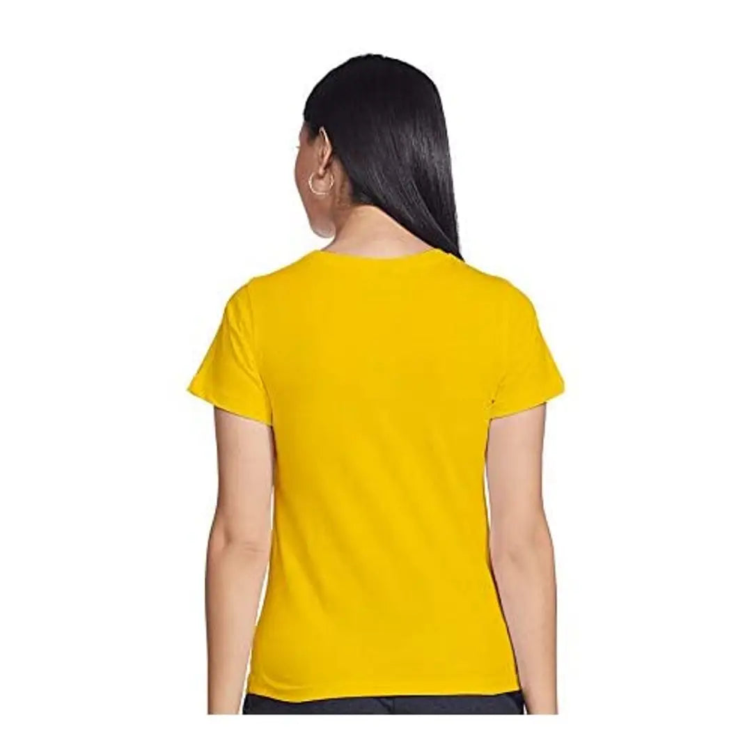 Raavi colors Christmas Believe Printed |Cotton| Half Sleeve | Round Neck |Regular Fit|White Yellow | T-Shirt for Girls