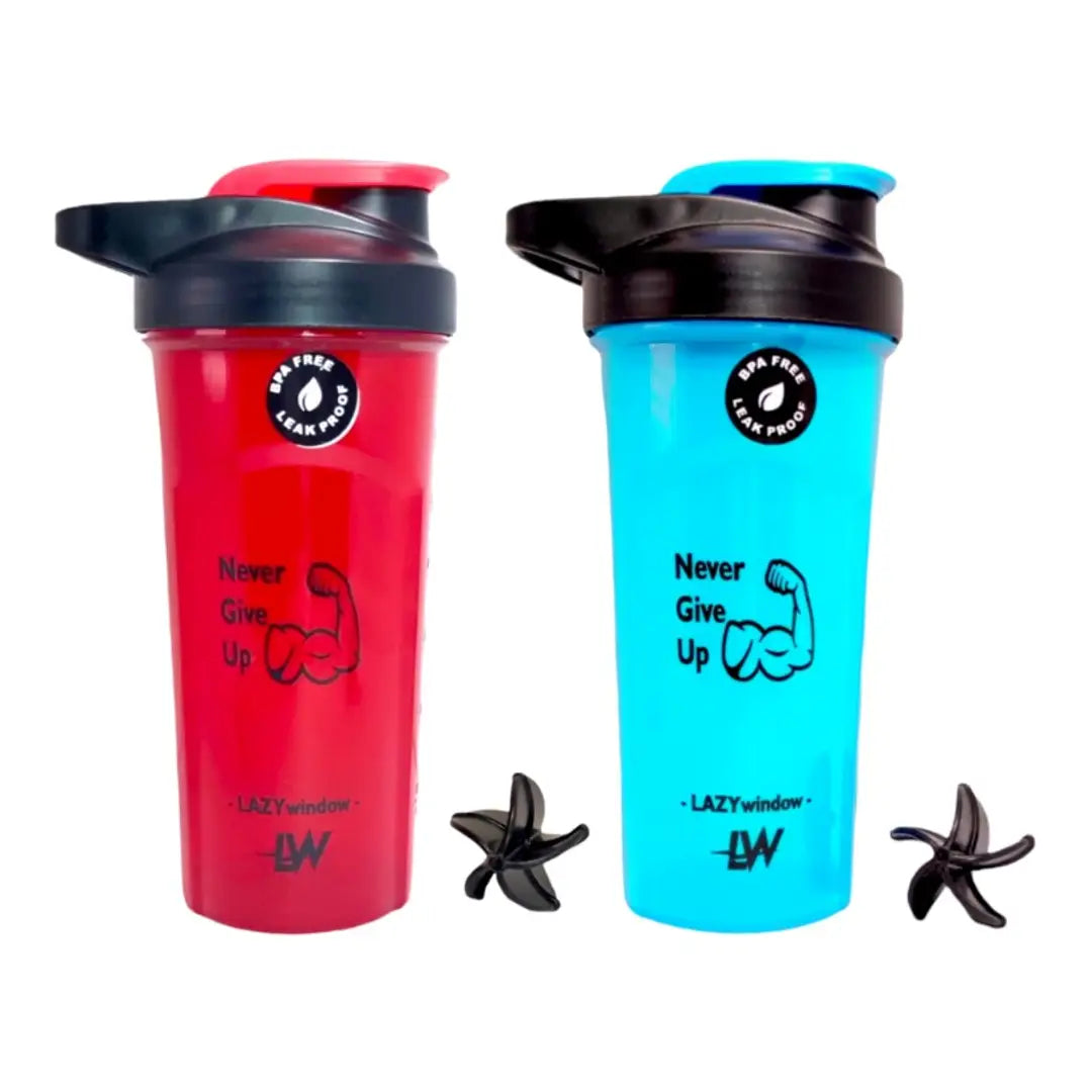 Premium Plastic Gym Shaker Bottle 600ml And Anti Skid Double Wheel AB Roller for Abs Workout